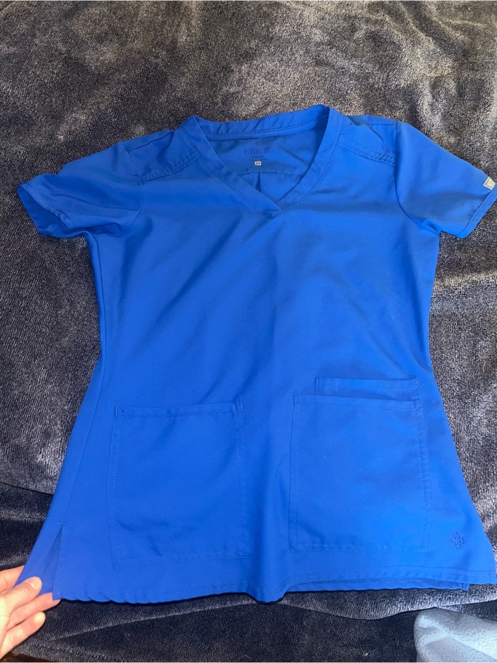 Med Couture XS Royal Blue Scrub Top